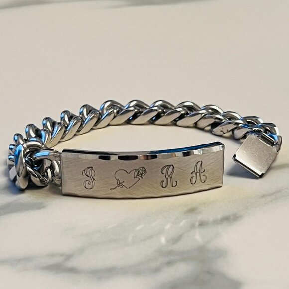 Distinctive Vintage Speidel Men's Women's Unisex ID Bracelet with engraving - Picture 3 of 7